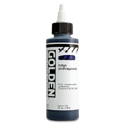 Golden High Flow Acrylics - Anthraquinone Blue (Indigo), 4 oz bottle