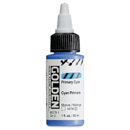 Golden High Flow Acrylics - Primary Cyan, 1 oz bottle