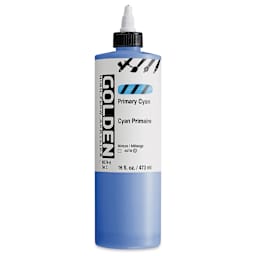 Golden High Flow Acrylics - Primary Cyan, 16 oz bottle