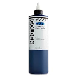 Golden High Flow Acrylics - Phthalo Blue (Green Shade), 16 oz bottle