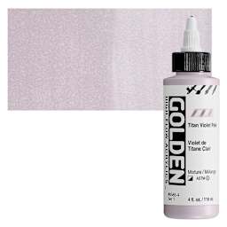 Golden High Flow Acrylic Paint - Titan Violet Pale, 4 oz bottle and swatch