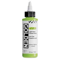 Golden High Flow Acrylics - Light Green (Yellow Shade), 4 oz bottle