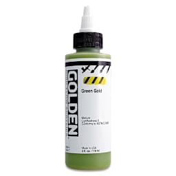 Golden High Flow Acrylics - Green Gold, 4 oz bottle