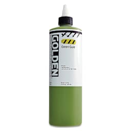 Golden High Flow Acrylics - Green Gold, 16 oz bottle