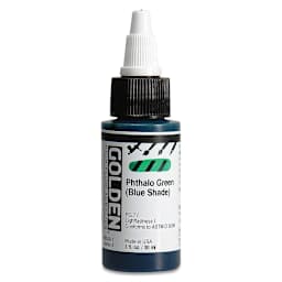 Golden High Flow Acrylics - Phthalo Green (Blue Shade), 1 oz bottle