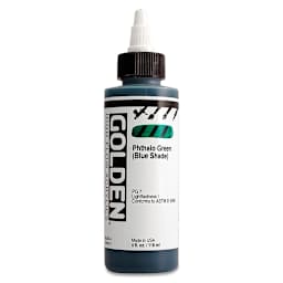 Golden High Flow Acrylics - Phthalo Green (Blue Shade), 4 oz bottle