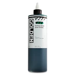 Golden High Flow Acrylics - Phthalo Green (Blue Shade), 16 oz bottle
