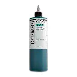 Golden High Flow Acrylics - Transparent Phthalo Green (Blue Shade), 16 oz bottle