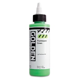 Golden High Flow Acrylics - Fluorescent Green, 4 oz bottle