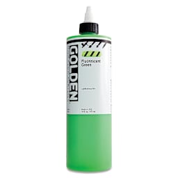 Golden High Flow Acrylics - Fluorescent Green, 16 oz bottle
