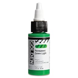 Golden High Flow Acrylics - Permanent Green Light, 1 oz bottle