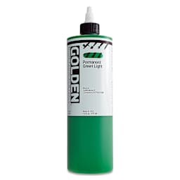 Golden High Flow Acrylics - Permanent Green Light, 16 oz bottle
