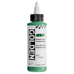 Golden High Flow Acrylics - Phthalo Green (Yellow Shade), 4 oz bottle