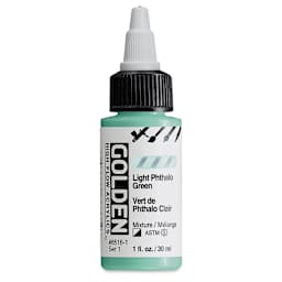 Golden High Flow Acrylics - Light Phthalo Green, 1 oz bottle