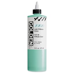 Golden High Flow Acrylics - Light Phthalo Green, 16 oz bottle