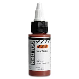 Golden High Flow Acrylics - Burnt Sienna, 1 oz bottle