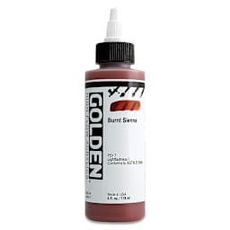 Golden High Flow Acrylics - Burnt Sienna, 4 oz bottle