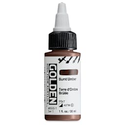 Golden High Flow Acrylics - Burnt Umber, 1 oz bottle