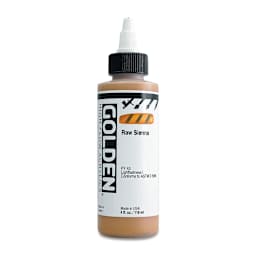 Golden High Flow Acrylics - Raw Sienna, 4 oz bottle