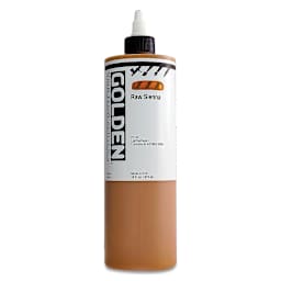 Golden High Flow Acrylics - Raw Sienna, 16 oz bottle