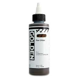 Golden High Flow Acrylics - Raw Umber, 4 oz bottle
