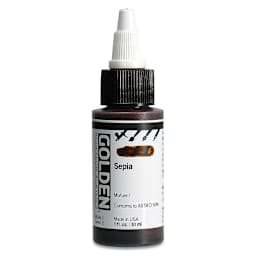 Golden High Flow Acrylics - Sepia, 1 oz bottle