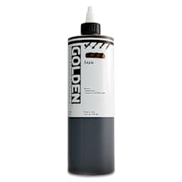 Golden High Flow Acrylics - Sepia, 16 oz bottle