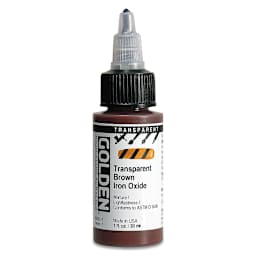 Golden High Flow Acrylics - Transparent Brown Iron Oxide, 1 oz bottle