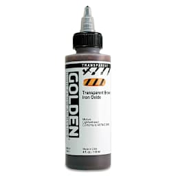 Golden High Flow Acrylics - Transparent Brown Iron Oxide, 4 oz bottle