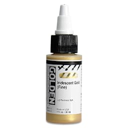 Golden High Flow Acrylics - Iridescent Gold (Fine), 1 oz bottle