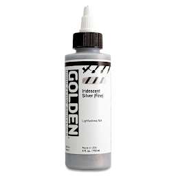 Golden High Flow Acrylics - Iridescent Silver (Fine), 4 oz bottle