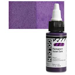 Golden High Flow Acrylic Paint - Permanent Violet Dark, 1 oz bottle and swatch