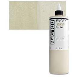 Golden High Flow Acrylic Paint - Titan Buff, 16 oz bottle and swatch