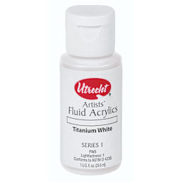 Utrecht Fluid Acrylics - Titanium White, 1 oz bottle