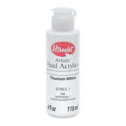 Utrecht Fluid Acrylics - Titanium White, 4 oz bottle