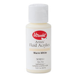 Utrecht Fluid Acrylics - Warm White, 1 oz bottle