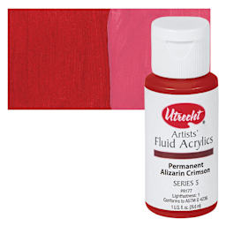 Utrecht Artists' Fluid Acrylic Paint - Permanent Alizarin Crimson swatch