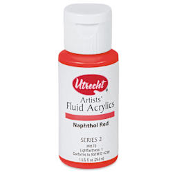 Utrecht Fluid Acrylics - Napthol Red, 1 oz bottle