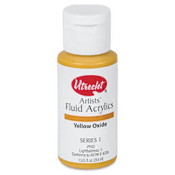 Utrecht Fluid Acrylics - Yellow Oxide, 1 oz bottle