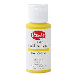 Utrecht Fluid Acrylics - Hansa Yellow, 1 oz bottle