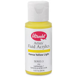 Utrecht Fluid Acrylics - Hansa Yellow Light, 1 oz bottle