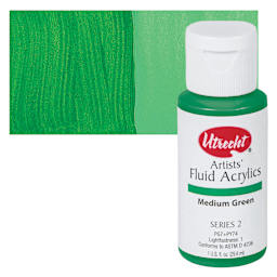 Utrecht Artists' Fluid Acrylic Paint - Medium Green swatch