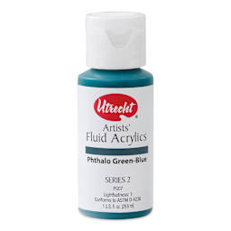 Utrecht Fluid Acrylics - Phthalo Green-Blue, 1 oz bottle