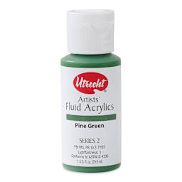 Utrecht Fluid Acrylics - Pine Green, 1 oz bottle