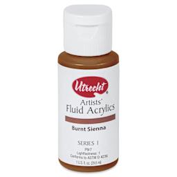 Utrecht Fluid Acrylics - Burnt Sienna, 1 oz bottle