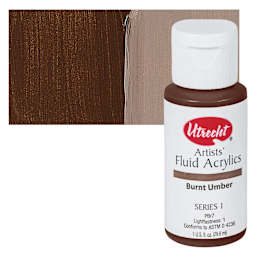 Utrecht Artists' Fluid Acrylic Paint - Burnt Umber  swatch