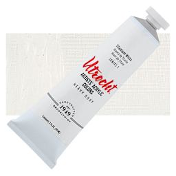 Utrecht Artists' Acrylic Paint - Titanium White, 2 oz tube and swatch