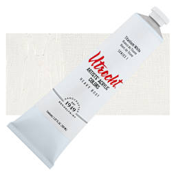 Utrecht Artists' Acrylic Paint - Titanium White, 5 oz tube and swatch