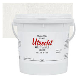 Utrecht Artists' Acrylic Paint - Titanium White, Gallon and swatch