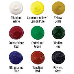 Utrecht Artists' Acrylic Paints - Landscape, Set of 9 swatches of color